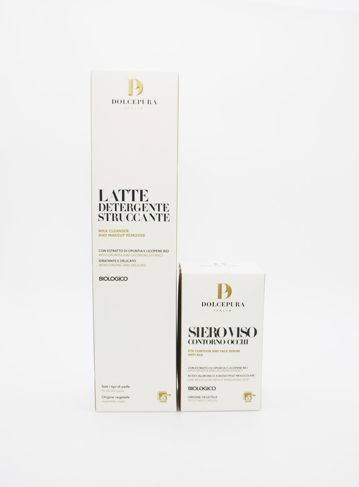 FACE, EYES, HANDS set "TRIUSO" Cleansing Milk, Serum (with Opuntia and Lycopene) of small Italian organic production. All types of skin. Free of parabens, petroleum products, silicones and dyes