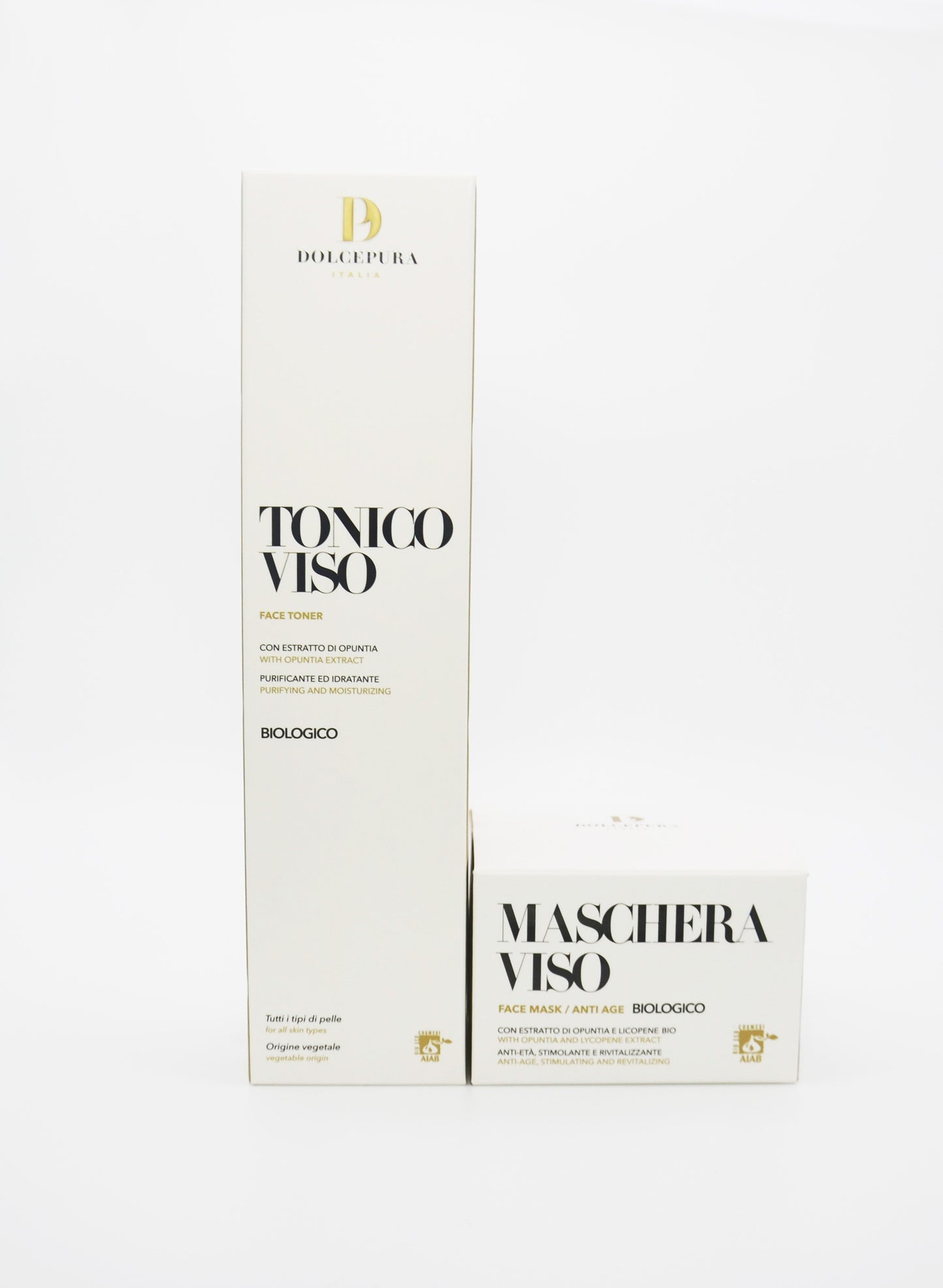 Dolce Pura "SPLENDIDA"-Set für FACE (Tonic und Maske für die Hautpflege) zertifizierte Opuntia und Lycopin, hand gefertigtes Produkt