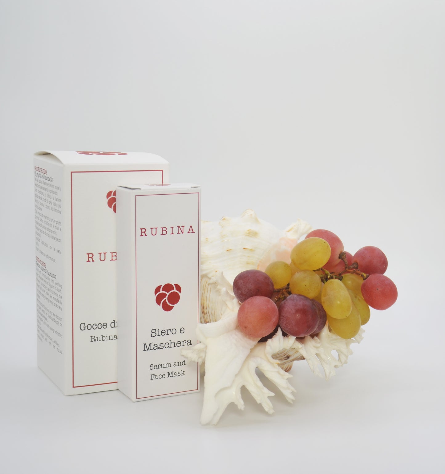 Набір Rubina "PERFEZIONE" - 2 продукти на 6 потреб (есенція, маска, сироватка для ТІЛА та ОСОБИ/ОЧІ). Дрібне виробництво. Зроблено в Італії. Дорогоцінні олії, екстракт винограду, огірка